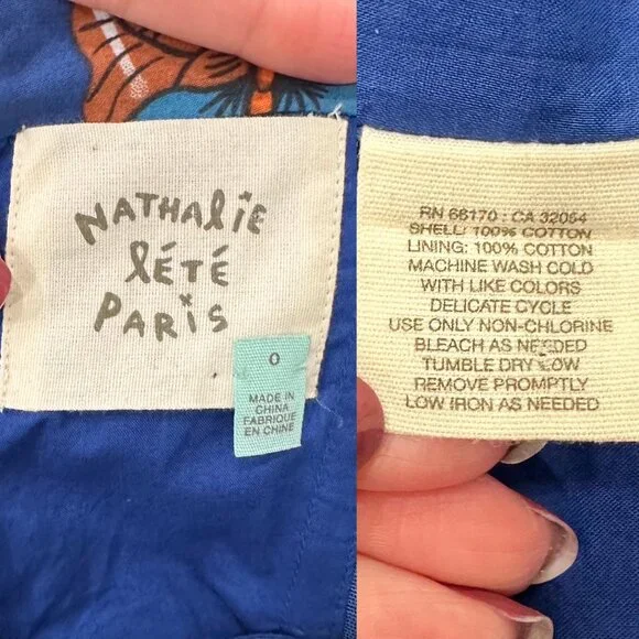 Anthropologie Nathalie Lete Paris Strapless Butterfly A-Line Mini Dress Size 0 - Picture 2 of 15